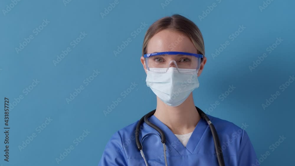 Nurse showing white bottle for pills with tracking markers. Healthcare concept Nurse showing white bottle for pills with tracking markers. Healthcare concept