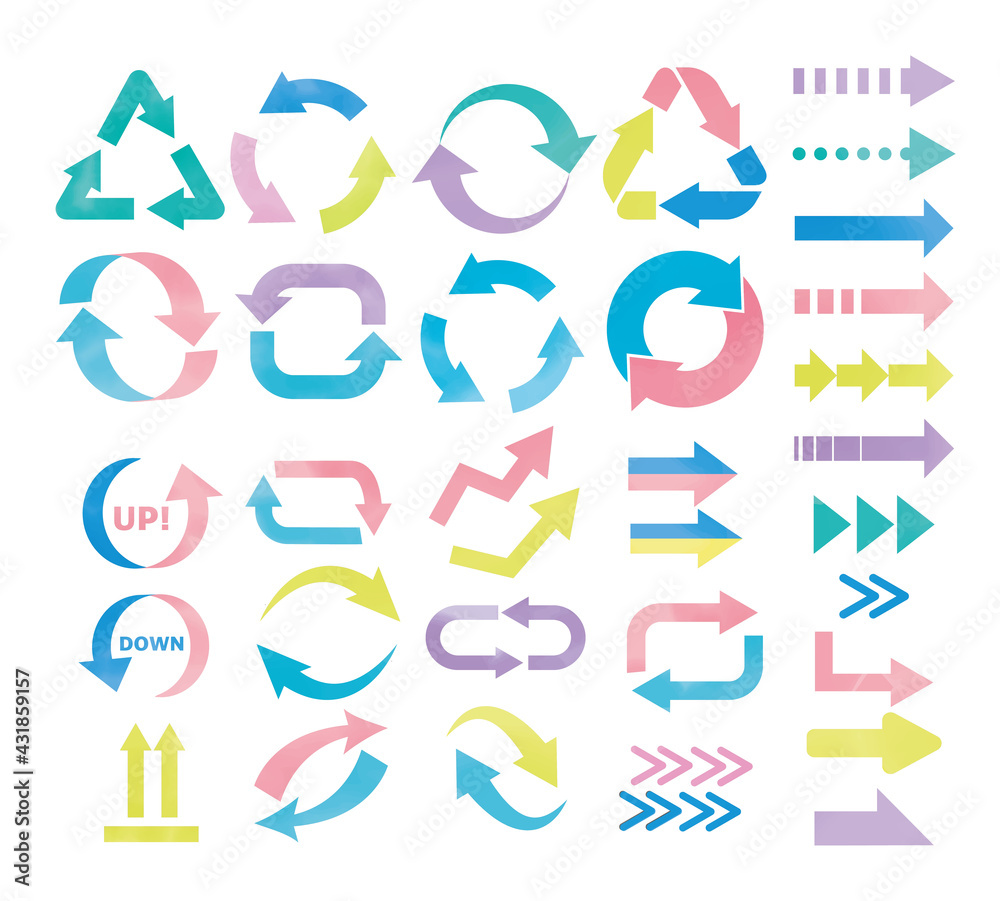 リサイクルやビジネスに使える矢印セット Stock Vector Adobe Stock