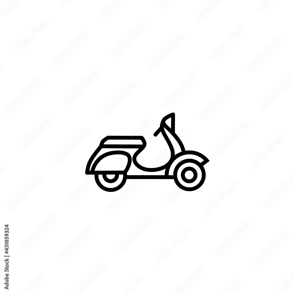 Vector illustration of motor scooter isolated on white