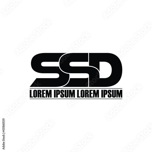 SSD letter monogram logo design vector