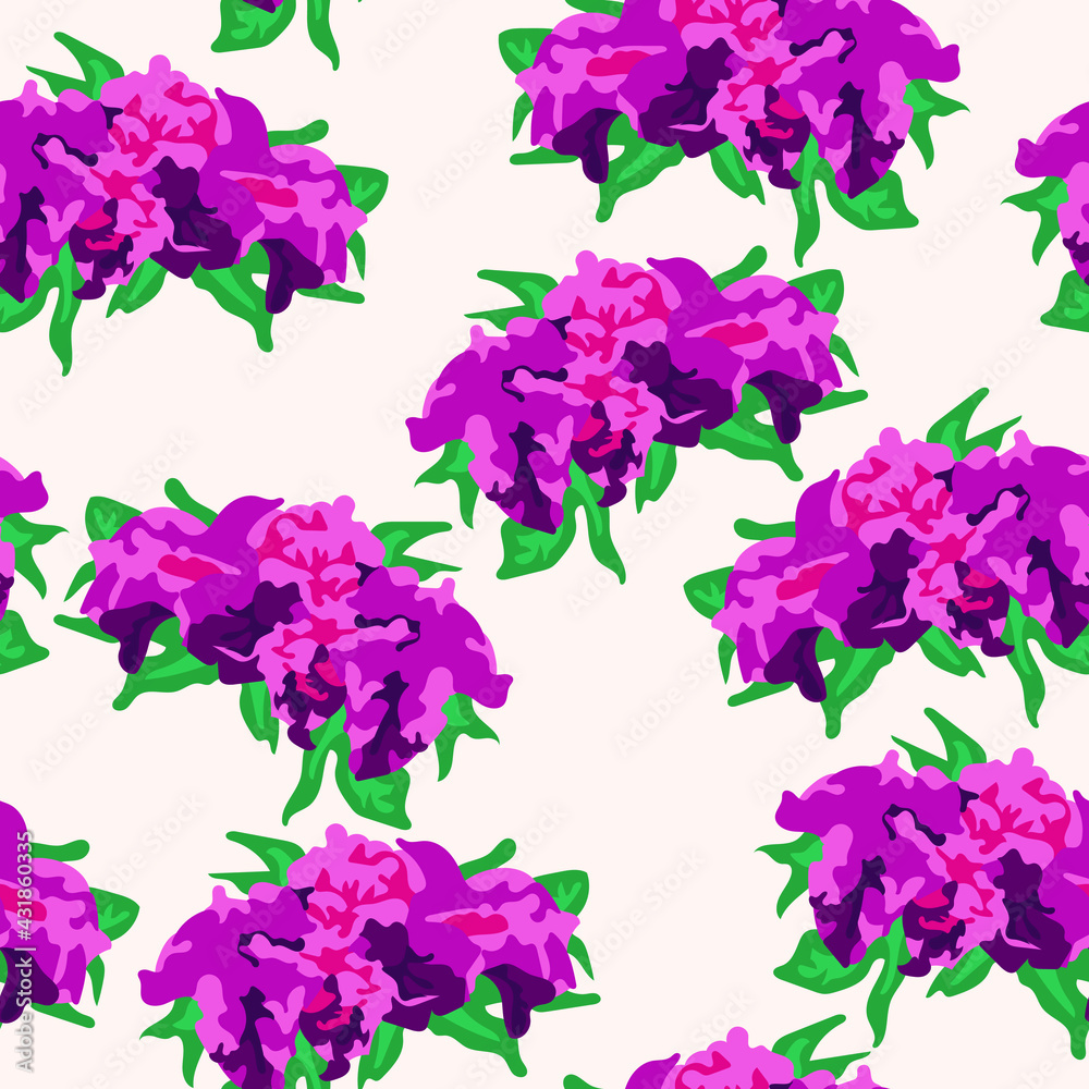 Floral vector seamless colorful pattern. Trendy fashion background.