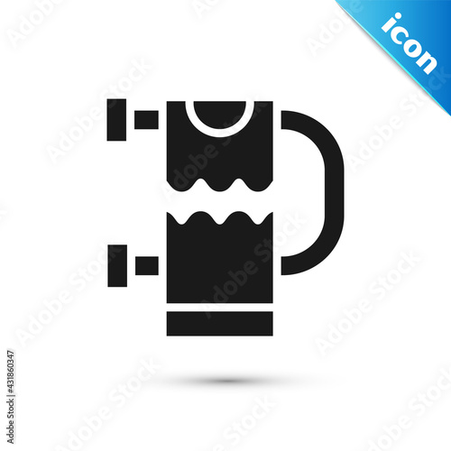 Grey Heated towel rail icon isolated on white background. Vector
