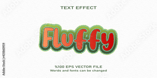 Fluffy Editable Text Vector