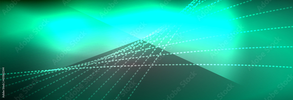 Neon shiny color background with light glowing wave line particles. Wallpaper background, design templates for business or technology presentations, internet posters or web brochure covers Neon shiny color background with light glowing wave line particles. Wallpaper background, design templates for business or technology presentations, internet posters or web brochure covers
