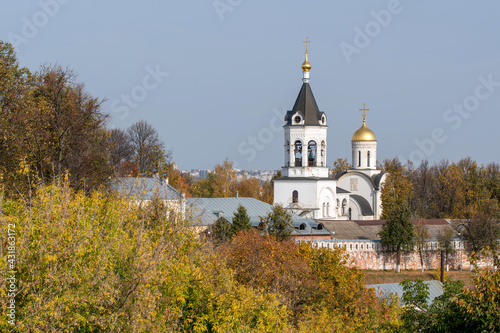 View of Bogorodice-Rozhdestvensky monastery on sunny autumn day. Vladimir, Vladimir Oblast, Russia.