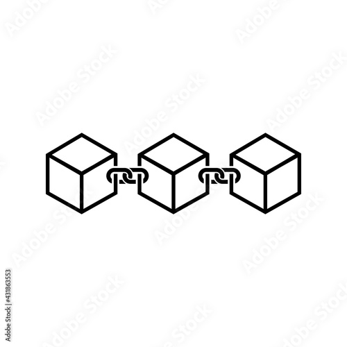 Block chain icon design . Vector illustration. Line style,