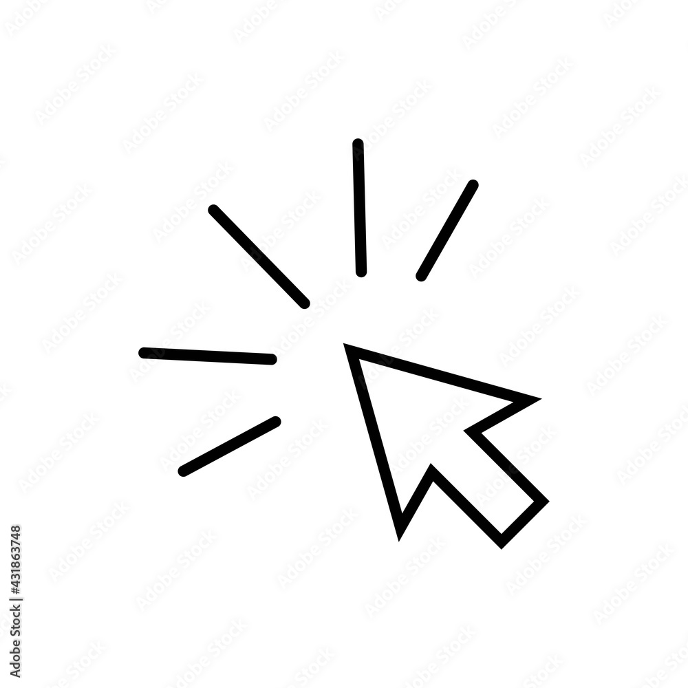 Computer mouse click cursor black arrow line icon. Simple element. Trendy flat isolated symbol sign for: illustration, outline, logo, mobile, app, emblem, design, web, dev, site, ui, ux. Vector EPS 10 Computer mouse click cursor black arrow line icon. Simple element. Trendy flat isolated symbol sign for: illustration, outline, logo, mobile, app, emblem, design, web, dev, site, ui, ux. Vector EPS 10
