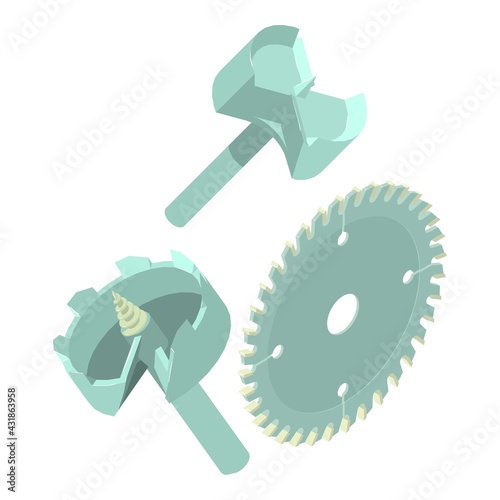 Metalwork tool icon. Isometric illustration of metalwork tool vector icon for web