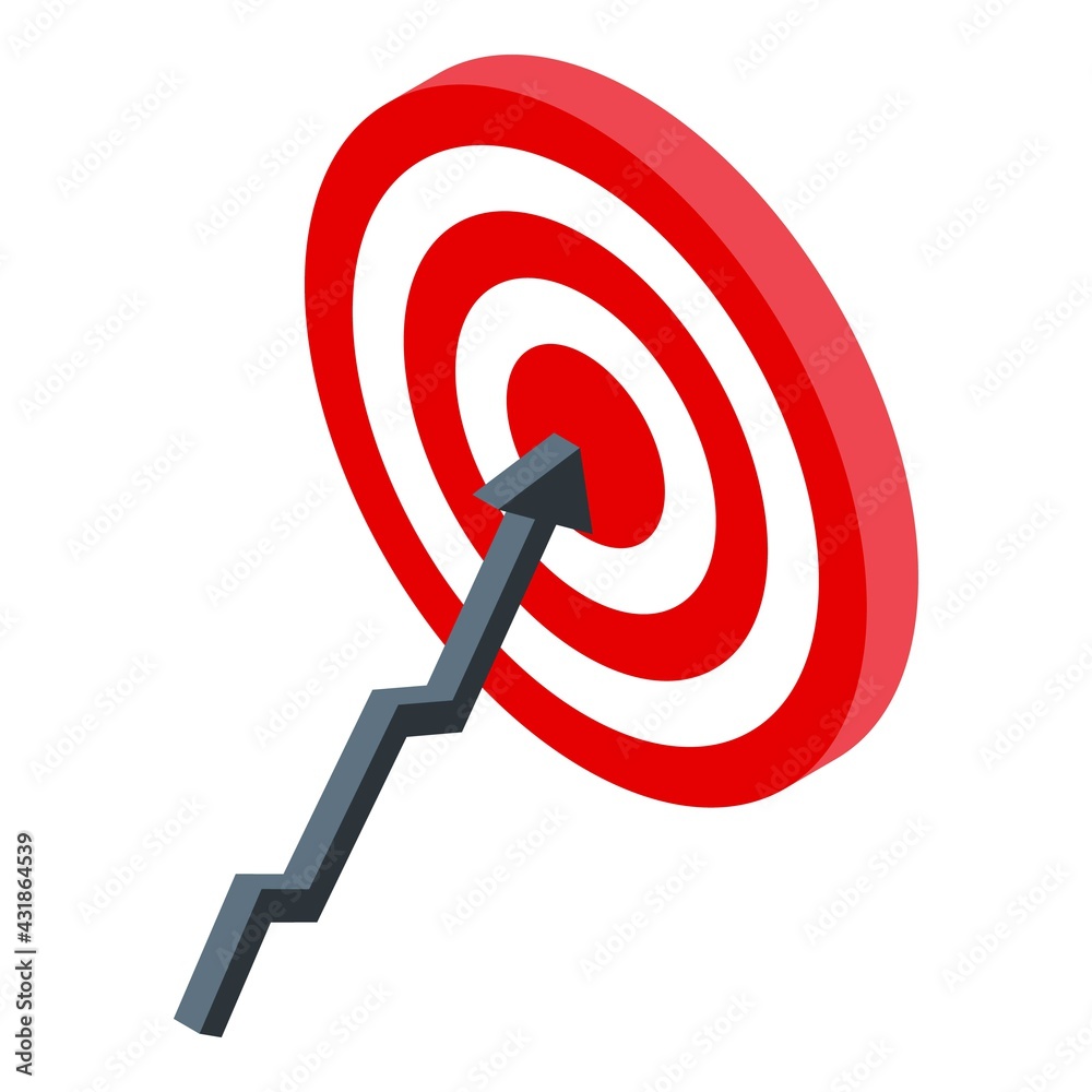 Marketing target icon. Isometric of Marketing target vector icon for web design isolated on white background Marketing target icon. Isometric of Marketing target vector icon for web design isolated on white background