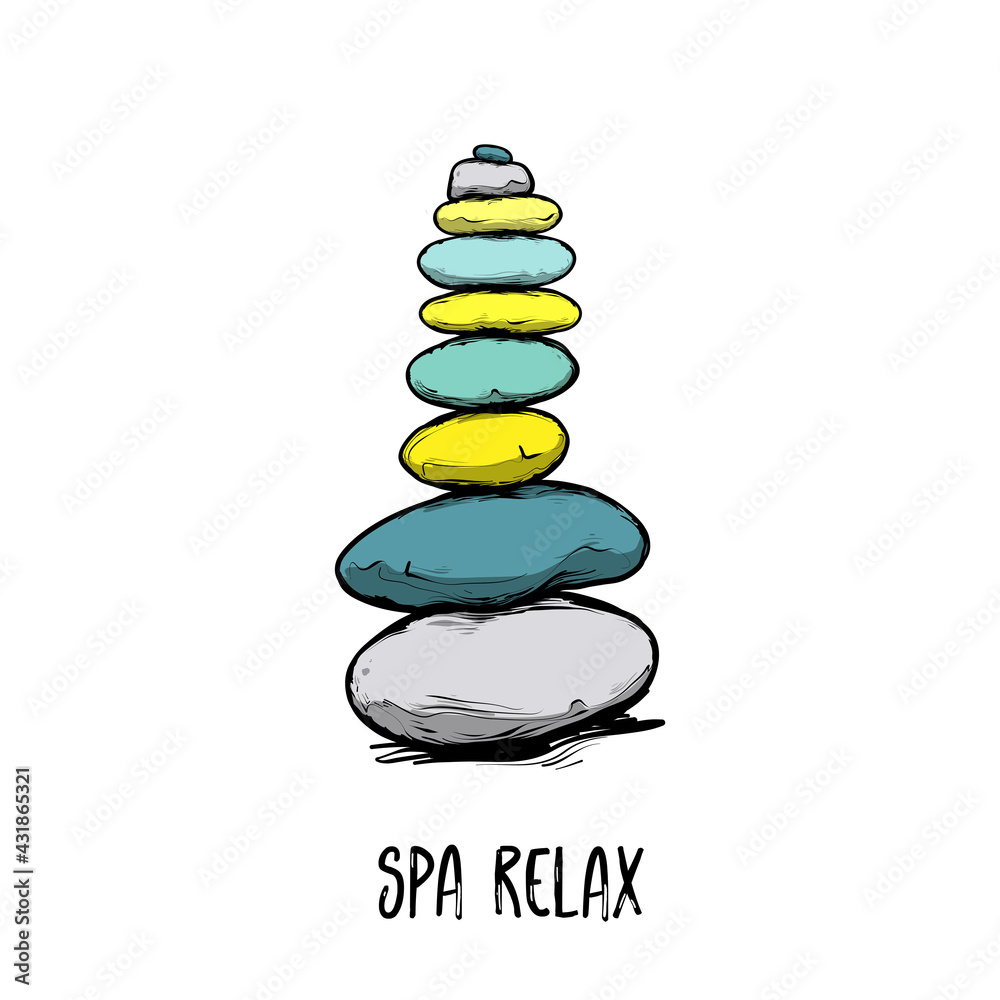 Zen stone balance with the text, peaceful concept Zen stone balance with the text, peaceful concept
