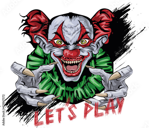 Scary  Clown - Halloween art print 