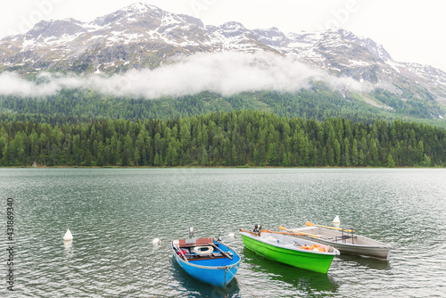 This lake is beautiful and in cloudy weather, St. Moritzersee, St. Moritz, Switzerland