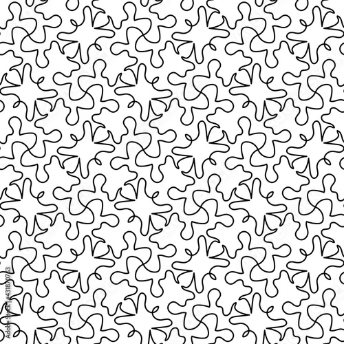 abstract black curves on white. minimalistic vector hand-drawn seamless pattern. simple elements for coloring