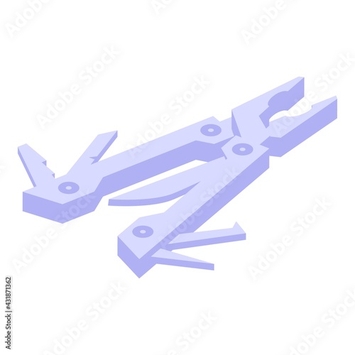Steel multitool icon. Isometric of Steel multitool vector icon for web design isolated on white background