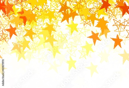 Light Orange vector template with sky stars.