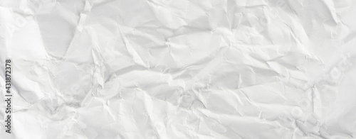 white crumpled paper texture background.