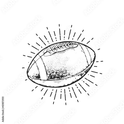 American football ball emblem design, rugby sign