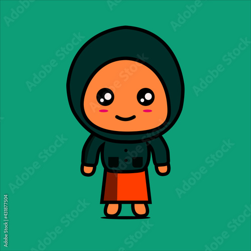 Vector illustration of cute chubby girl