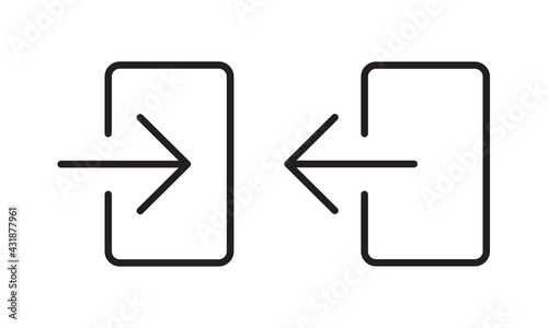 sign out and sign in icon vector for web site