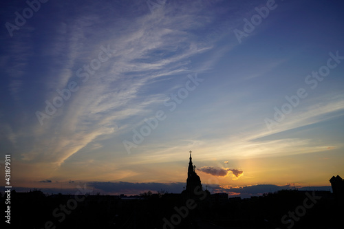 sunset over the church © Maksym
