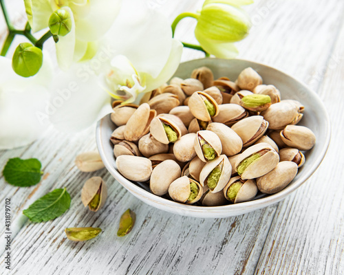 Bowl with pistachios