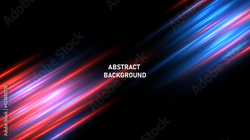 Abstract technology background with motion neon light effect.Vector illustration.