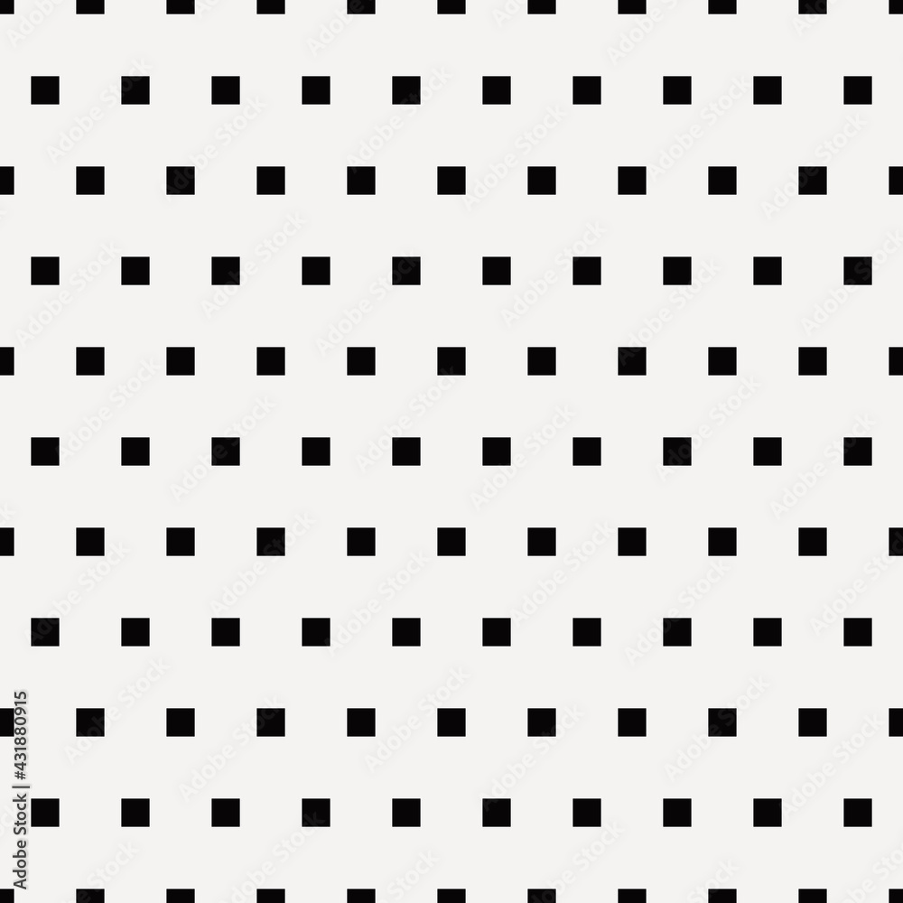 Black Squares. Vector diagonal grid. White background.