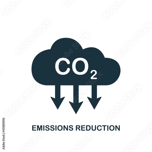 CO2 Icon. Emissions Reduction of Carbon Gas. Black Cloud of CO2 Gas. Decrease Pollution Icon. Carbon Dioxide Emissions. Vector illustration