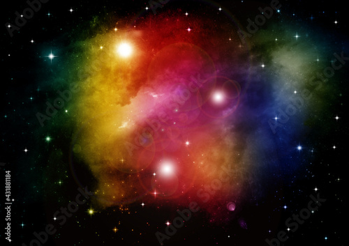 galaxy in a free space. 3D rendering