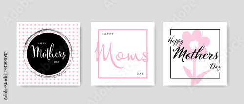 Elegant mothers day social media templates for instagram and facebook, clean editable graphic layouts for moms day