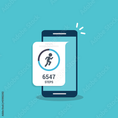 Free Download Fitness tracking app on mobile phone. Run tracker, walk steps counter. Vector illustration - GFXLoad