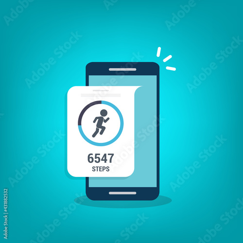 Free Download Fitness tracking app on mobile phone. Run tracker, walk steps counter. Vector illustration - GFXLoad