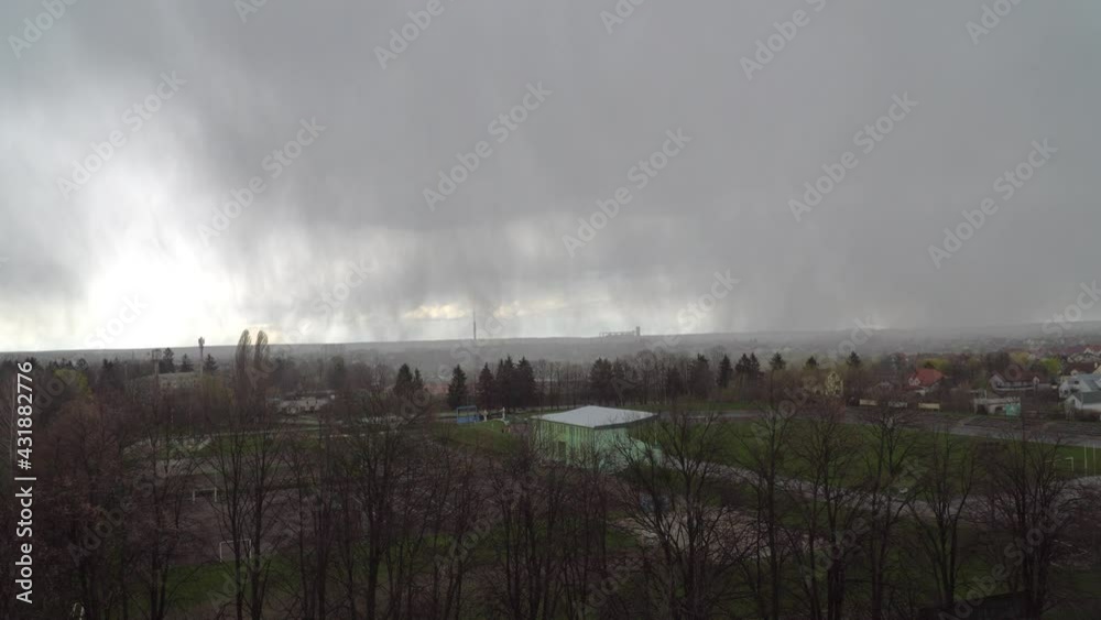 4k Rain Cloud Over City