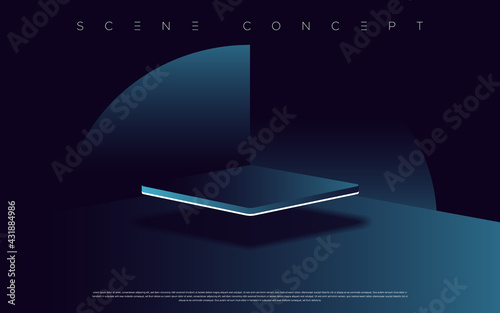 3d vector geometrical abstract podium floor product place for advertising design, website, presentation, wallpaper, celebration commercial etc. EPS 10.