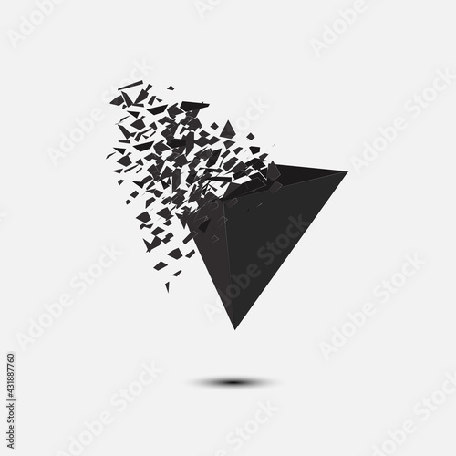 Abstract triangle black pyramid burst Geometric Background Vector Image