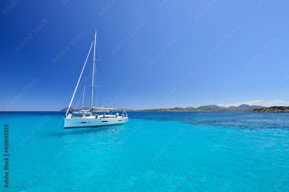 The bay of Cala Liscia Ruja in the Costa Smeralda in northeastern Sardinia