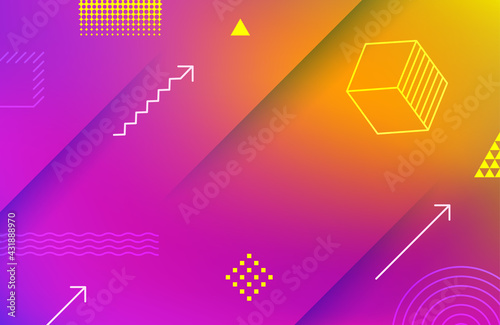 Abstract vivid geometric background with geometric elements