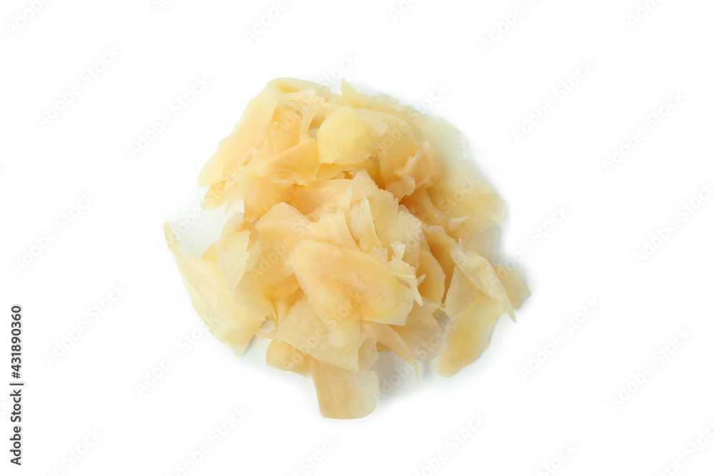 Pickled ginger slices isolated on white background Pickled ginger slices isolated on white background