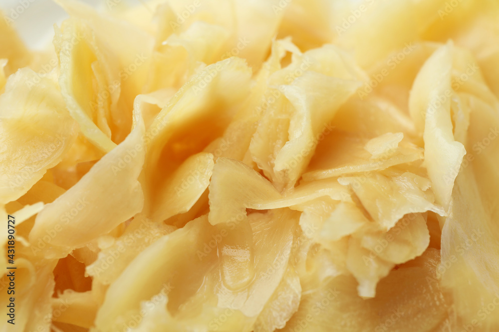 Pickled ginger on whole background, close up Pickled ginger on whole background, close up