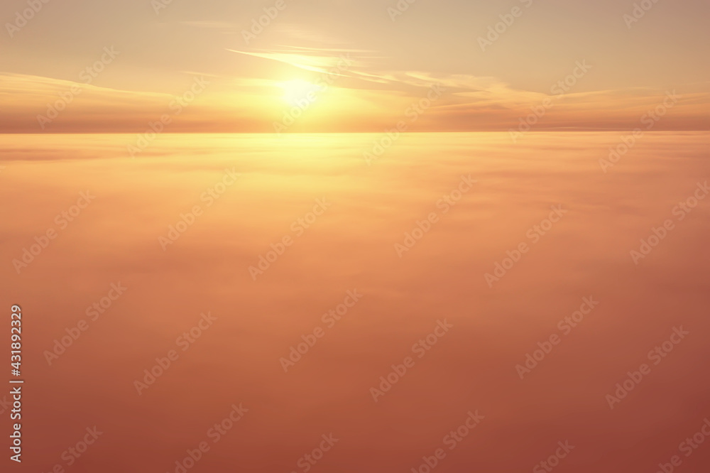 clouds drone view sunset abstract aerial