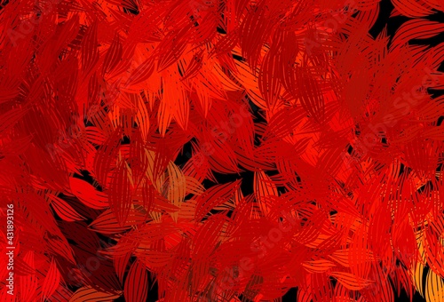 Dark Red, Yellow vector natural artwork with leaves.
