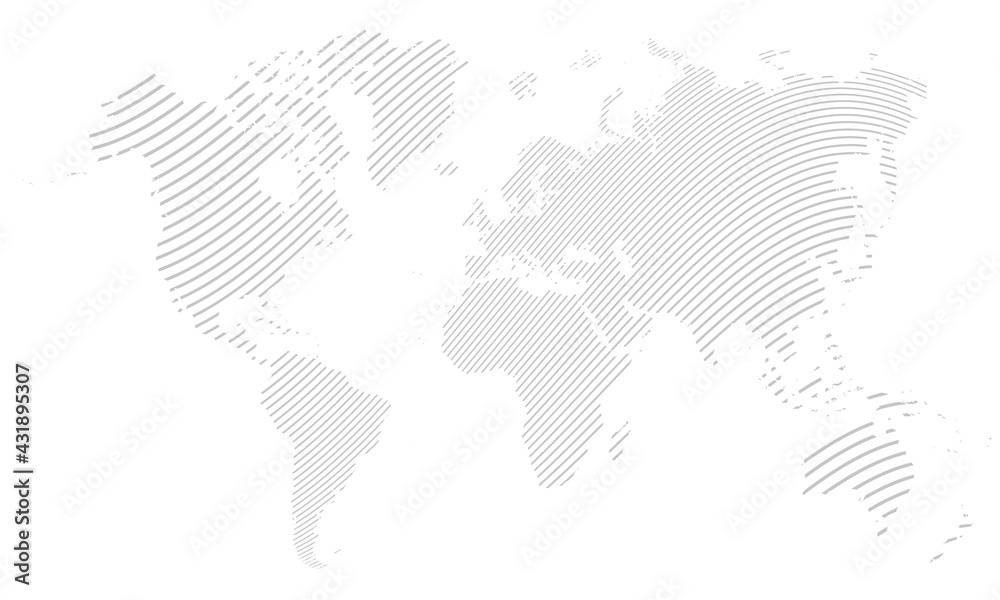 Obraz premium gray lines world map on white background