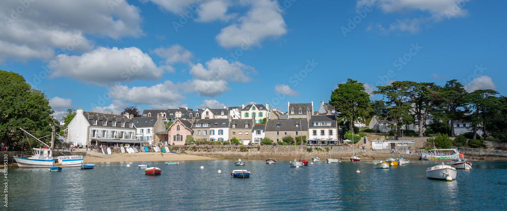 Panorama of the scenic port of Sainte Marine in Finistère, Brittany, France