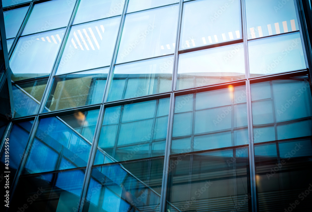 Fototapeta premium Architecture details Modern Building Glass facade Business background