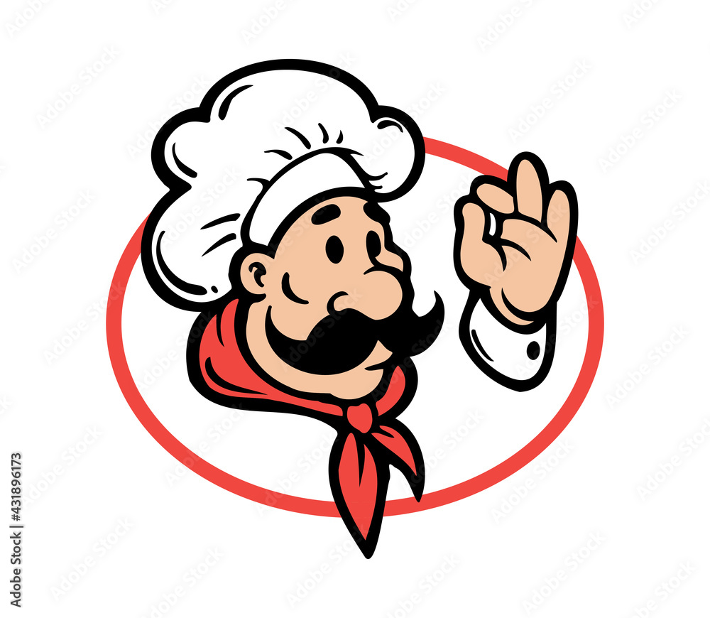 friendly chef cartoon vector illustration can use for mascot, logo, design friendly chef cartoon vector illustration can use for mascot, logo, design
