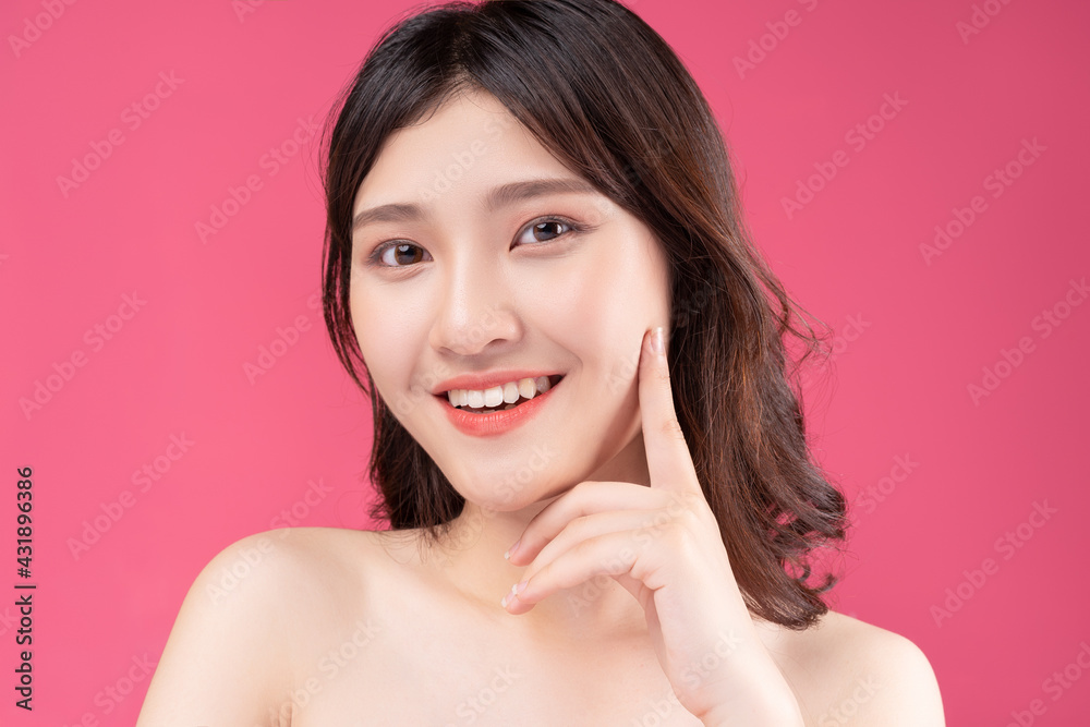 Asian woman has white and smooth skin Asian woman has white and smooth skin