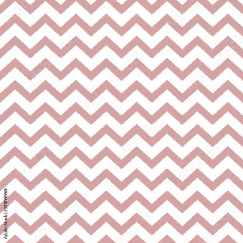 Seamless dusty pink and white zigzag pattern, vector illustration. Chevron zigzag pattern with pink lines. Background for scrapbook, print for paper, textile