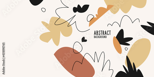 Abstract background with various hand-drawn elements in the doodle style. A template for placing your text and design.