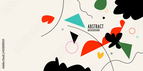Abstract background with various hand-drawn elements in the doodle style. A template for placing your text and design.