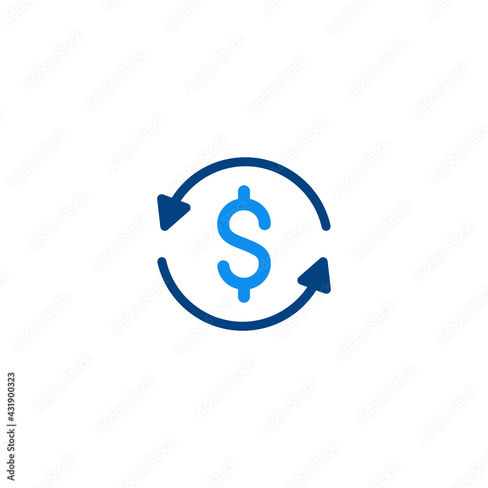 Reload dollar icon vector for computer, web and mobile apps Reload dollar icon vector for computer, web and mobile apps